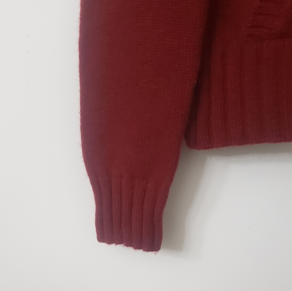 J. Crew Rust Red Button Up Split Turtle Neck Swea… - image 4